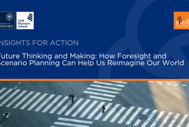 Seminar graphic depicting the title with an image of a zebra crossing crossroads