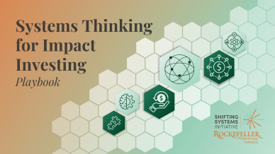 Text reads: 'Systems Thinking for Impact Investing Playbook'.