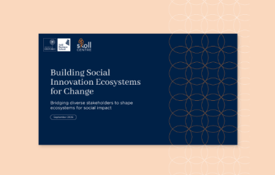 Building Social Innovation Ecosystems for Change Playbook cover page (dark blue)